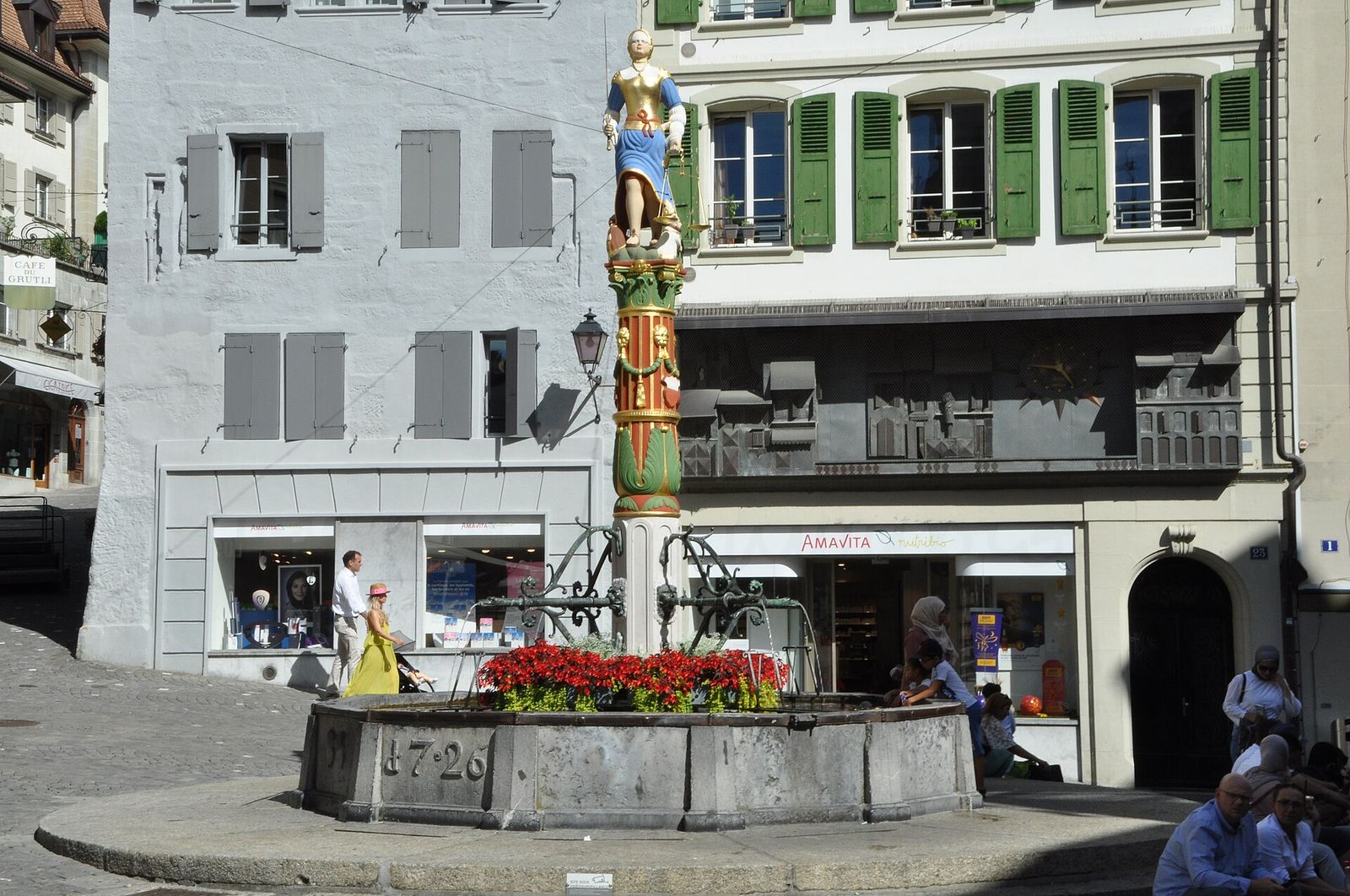 La place de la Palud, dans la vieille ville de Lausanne